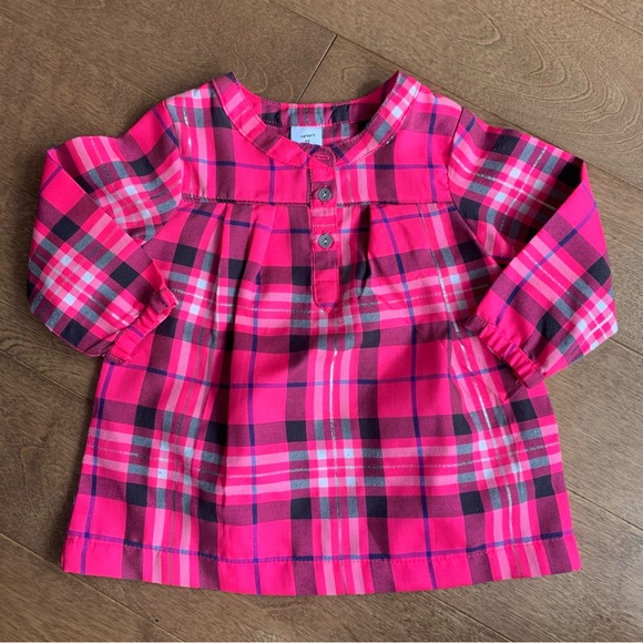 3/$10 CARTERS Baby girl plaid top 12m - Picture 1 of 3